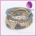 New arrival Boho style acrylic&resin beaded bracelet with rose flower for lady